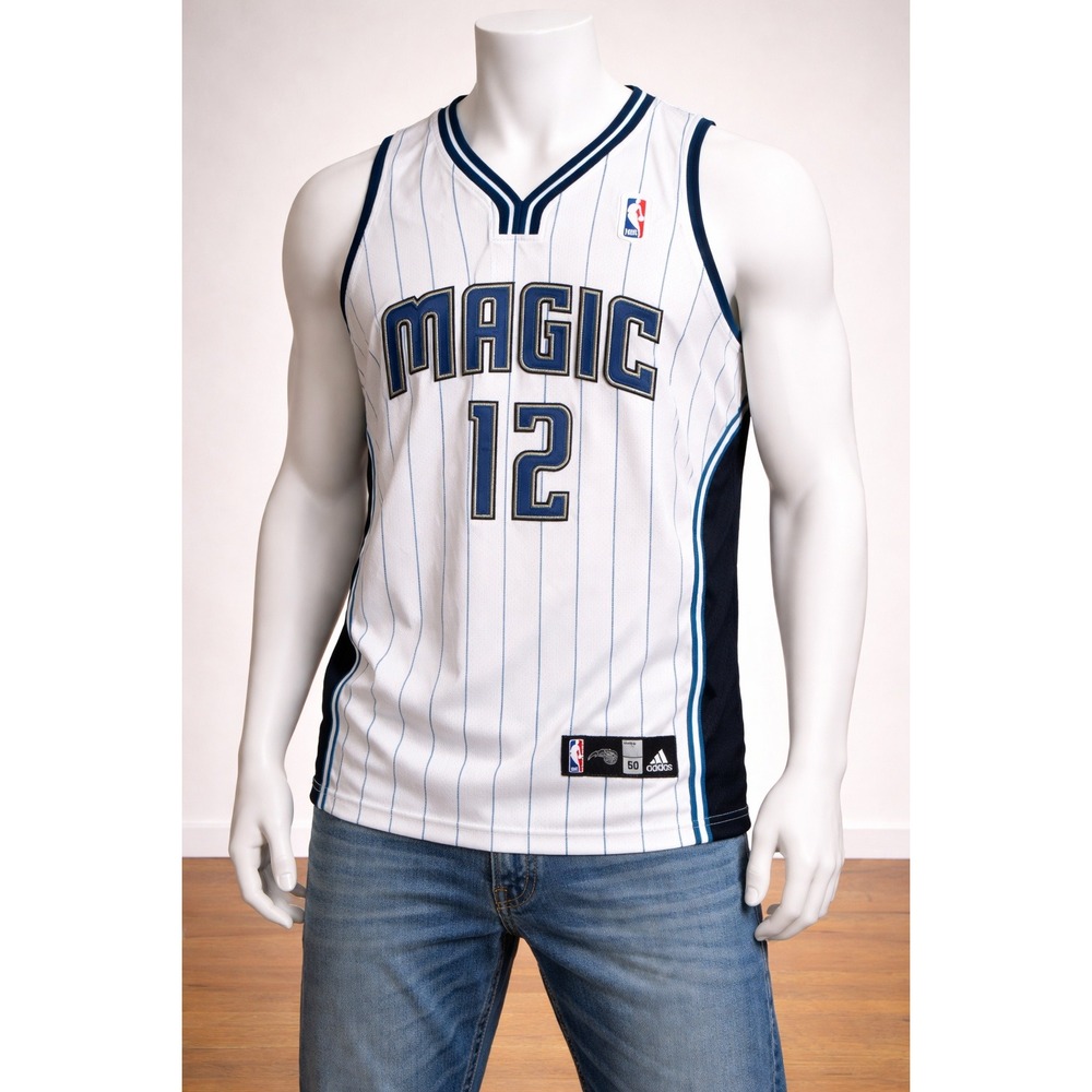 Adidas Dwight Howard Orlando Magic Jersey‎ 12 White Pinstripe Mens 50 Large NBA
